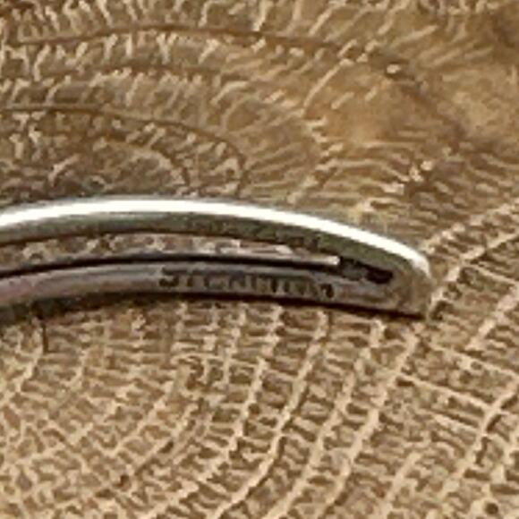 1980s Native American NAVAJO Sterling Silver & Malachite Cabochon Cuff Bracelet - Picture 3 of 4